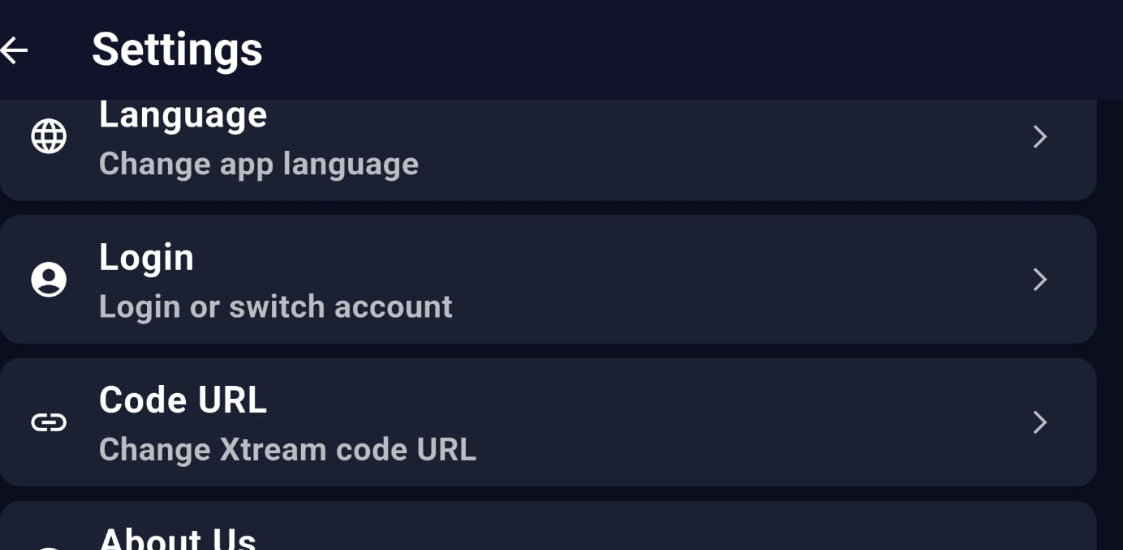 Xtream Settings