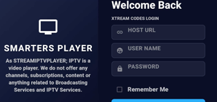 Xtream Application Login